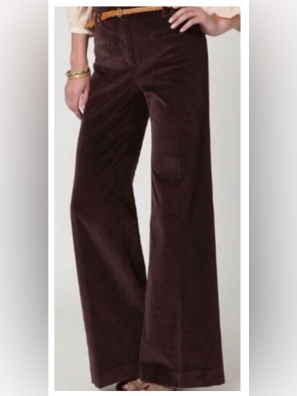 NWT New Cartonnier Anthropologie High IQ Wide Leg Flare Corduroy Pants Sz 0 [CH]